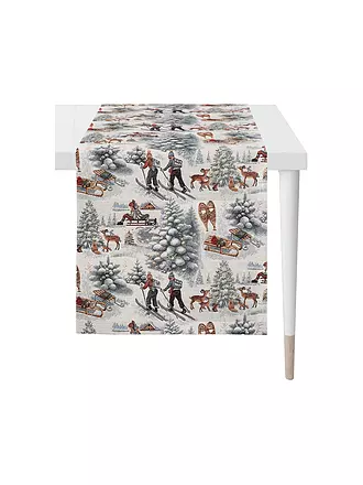 APELT | Weihnachts Tischläufer 140x48cm SEASON Grau | 